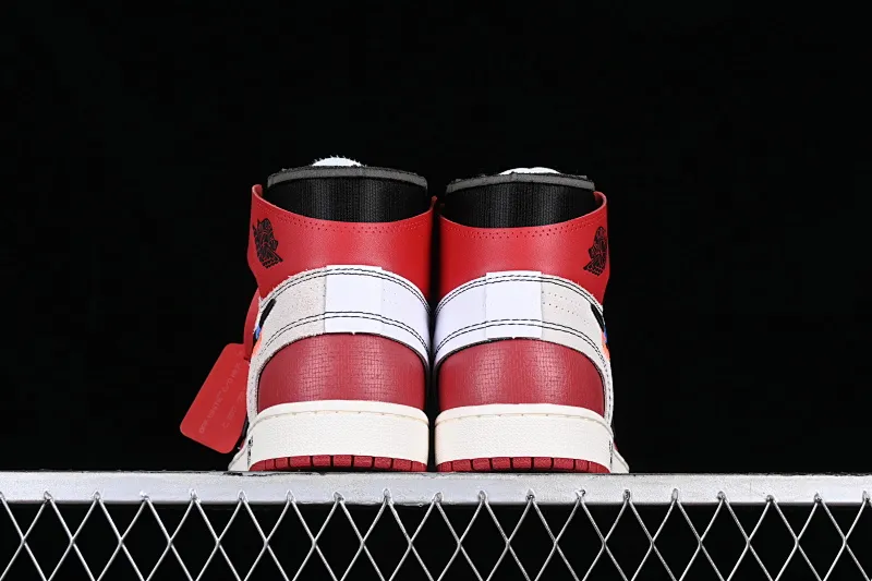 All categories Air Jordan Jordan series basketball shoes Air Jordan 1 High LJR version Off White x Air Jordan OW AJ1 Joe 1 joint white and red high-top basketball shoes AA3834-101